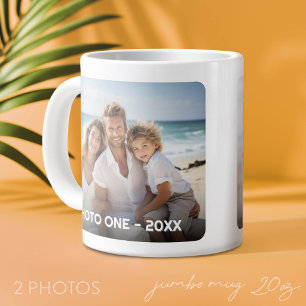 2 foto's - Trendy minimaal ontwerp met jaar Grote Koffiekop