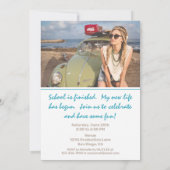 2 Foto's Trendy Moderne Strand Versie 2 Afstuderen Kaart (Achterkant)