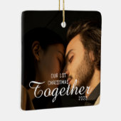 2 foto's Typografie Eerste Kerstmis Samen Keramisch Ornament (Rechts)