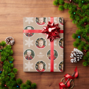 2 Foto's Unieke witte snowflake kerst Cadeaupapier