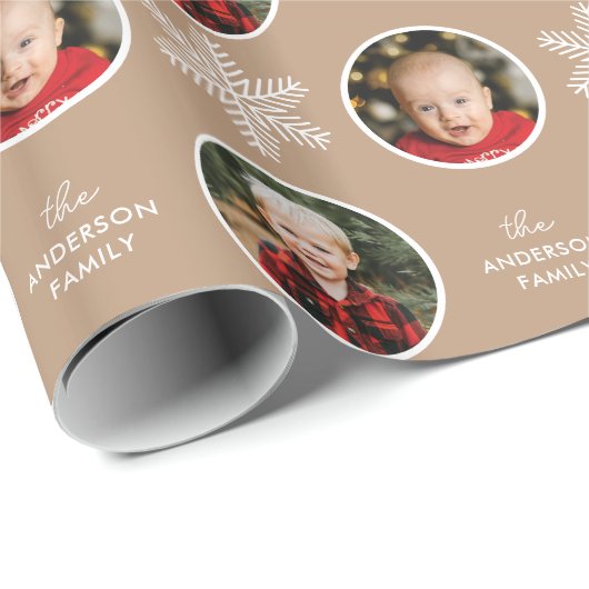 2 Foto's Unieke witte snowflake kerst Cadeaupapier (Rol Hoek)