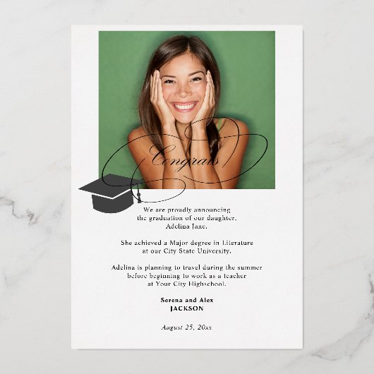 2 foto's van de 2023 aankondiging van het afstuder (Achterkant)