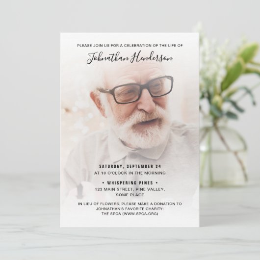 2-Foto's vieren: Life/Funeral/Memorial Kaart (Staand voorkant)