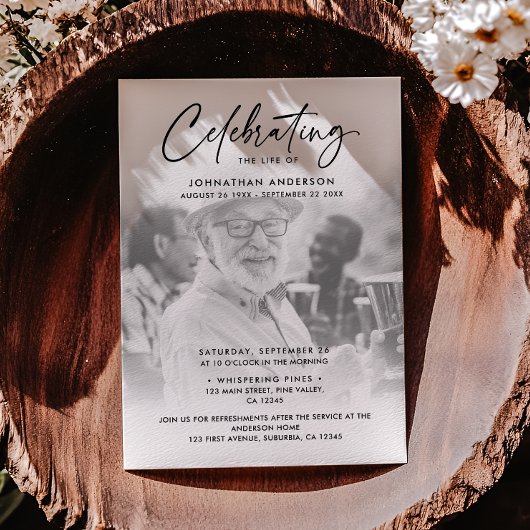 2-Foto's vieren: Life/Funeral/Memorial Kaart