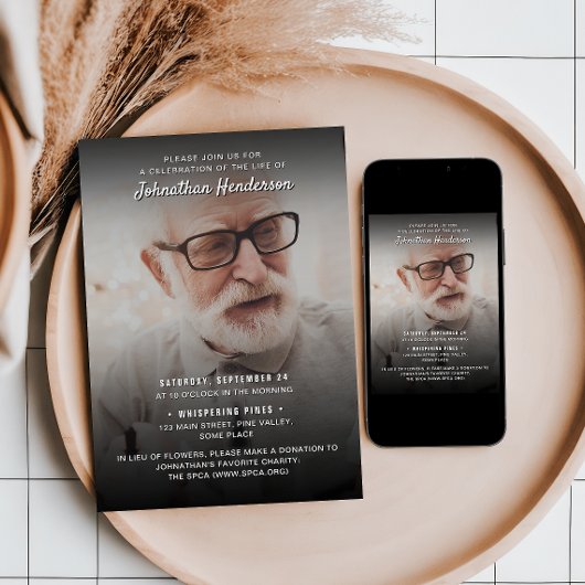 2-Foto's vieren: Life/Funeral/Memorial Kaart