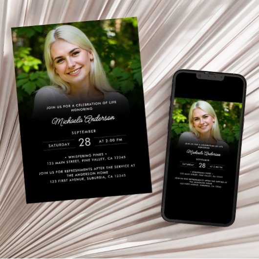 2-Foto's vieren: Life/Funeral/Memorial Kaart