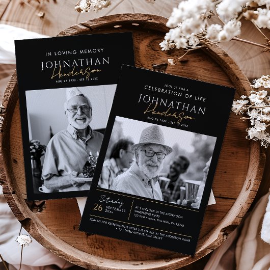 2-Foto's vieren: Life/Funeral/Memorial Kaart