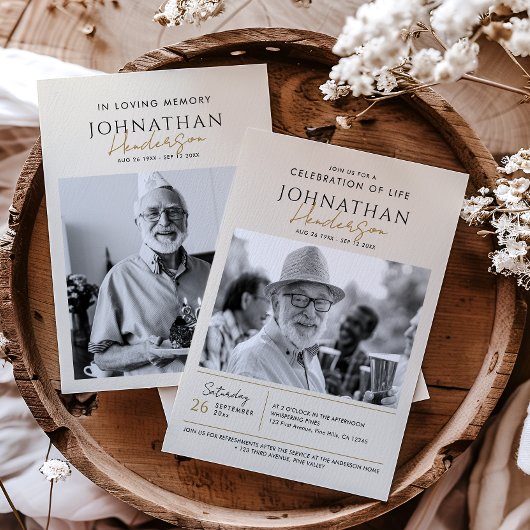 2-Foto's vieren: Life/Funeral/Memorial Kaart