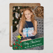 2 foto's Vrolijk kerstfeest Feestdagenkaart (Voorkant / Achterkant)