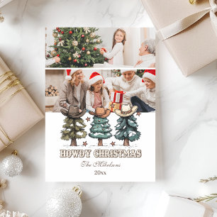 2 foto's Western Howdy Kerstmis Feestdagenkaart