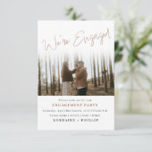 2 foto's Wij zijn verloofd Foto feest uitnodiging (Staand voorkant)