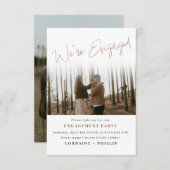 2 foto's Wij zijn verloofd Foto feest uitnodiging (Voorkant / Achterkant)