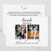 2 foto's Wil je mijn bruidsmeisje zijn? Kaart (Voorkant / Achterkant)