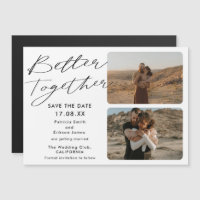 2 foto's zwart wit beter samen sparen de datum