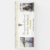 2 Fotoscript Gefeliciteerd Verpleegster Gold Confe Spandoek (Verticaal)