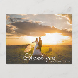 2 Fotoscript Geletterde bruiloft Dank u Briefkaart