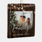 2 Fotoserie Hout en lichte feestdag Keramisch Ornament (Rechts)