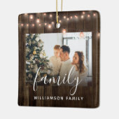 2 Fotoserie Hout en lichte feestdag Keramisch Ornament (Links)
