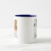 2 Fotosjabloon Double Sided Love Text Deep Blue Tweekleurige Koffiemok (Center)