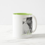 2 Fotosjabloon Double Sided Love Text Green Tweekleurige Koffiemok (Voorkant rechts)