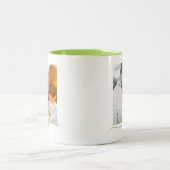 2 Fotosjabloon Double Sided Love Text Green Tweekleurige Koffiemok (Center)