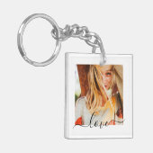 2 Fotosjabloon Double Sided Love Text White Sleutelhanger (Voorkant Links)
