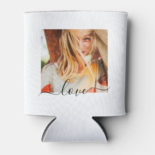 2 Fotosjabloon liefdestekst dubbelzijdig wit Blikjeskoeler (Voorkant)