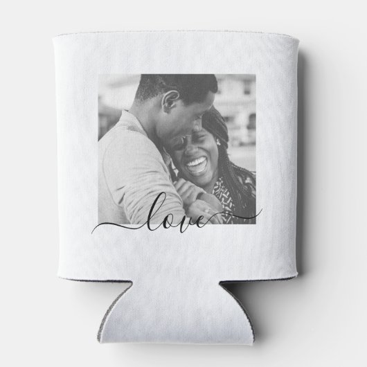 2 Fotosjabloon liefdestekst dubbelzijdig wit Blikjeskoeler (Achterkant)