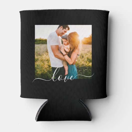 2 Fotosjabloon liefdestekst dubbelzijdig zwart Blikjeskoeler (Voorkant)