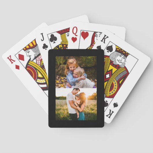 2 Fotosjabloon: zwarte rand afspeelkaarten Pokerkaarten (Achterkant)