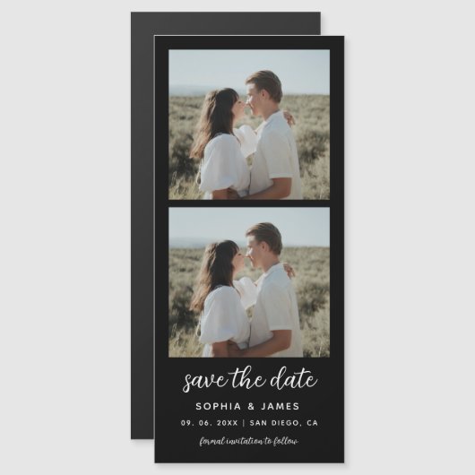 2 Fotostrook Zwart Magnetisch Huwelijk Sla de datu (Voorkant / Achterkant)