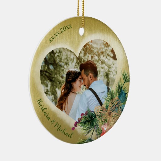 2 Fototemplate Gold aangepast Keramisch Ornament (Rechts)