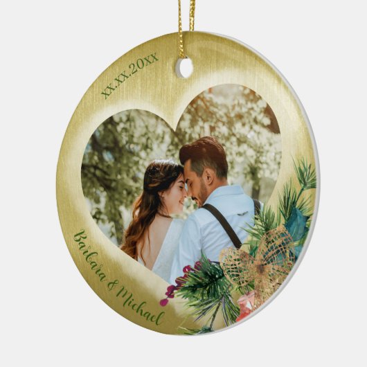 2 Fototemplate Gold aangepast Keramisch Ornament (Links)