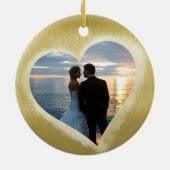 2 Fototemplate Gold aangepast Keramisch Ornament (Achterkant)