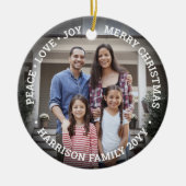 2 Fotovredesliefde - Joy Merry Xmas Eenvoudige ove Keramisch Ornament (Voorkant)