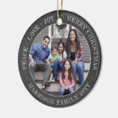 2 Fotovredesliefde Joy Merry Xmas Faux Chalkboard Keramisch Ornament (Links)