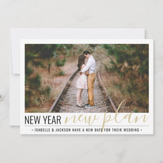 2 Fotowijziging van plannen bruiloft nieuwe jaar f Save The Date (Voorkant)