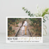 2 Fotowijziging van plannen bruiloft nieuwe jaar f Save The Date (Staand voorkant)