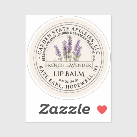 2" Franse Lavendel Bijenwas Lip Balm Label (Vel)