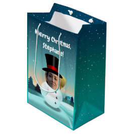 2 Funny Snowmen Gepersonaliseerd met je eigen foto Medium Cadeauzakje