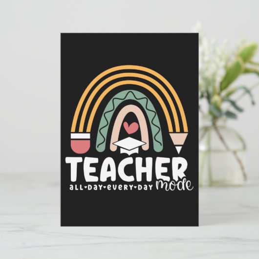2- Funny Teacher Mode Teaching Gift for Teacher Bedankkaart (Staand voorkant)