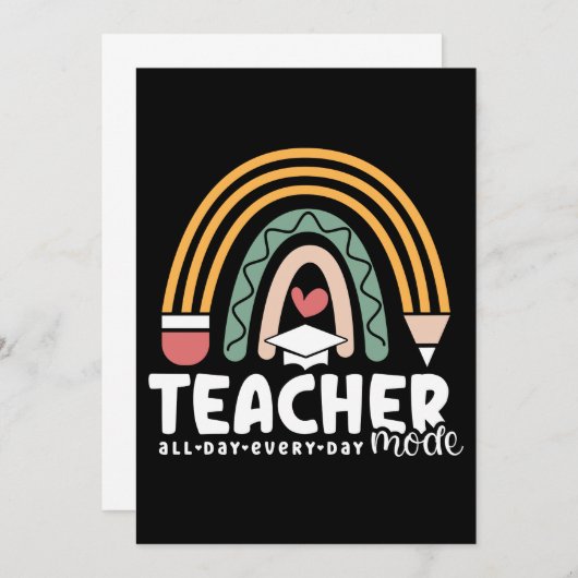 2- Funny Teacher Mode Teaching Gift for Teacher Bedankkaart (Voorkant / Achterkant)