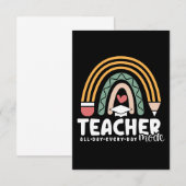 2- Funny Teacher Mode Teaching Gift for Teacher Bedankkaart (Voorkant / Achterkant)