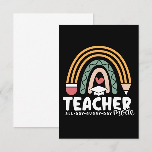 2- Funny Teacher Mode Teaching Gift for Teacher Bedankkaart (Voorkant / Achterkant)