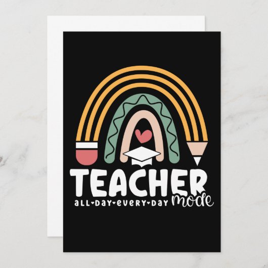 2- Funny Teacher Mode Teaching Gift for Teacher Kaart (Voorkant / Achterkant)