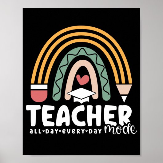 2- Funny Teacher Mode Teaching Gift for Teacher Poster (Voorkant)