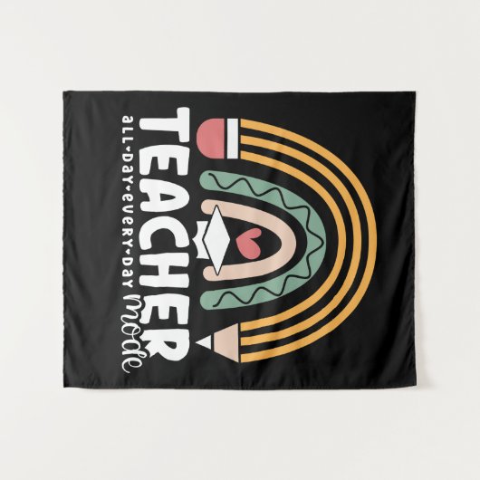 2- Funny Teacher Mode Teaching Gift for Teacher Wandkleed (Voorkant (horizontaal))