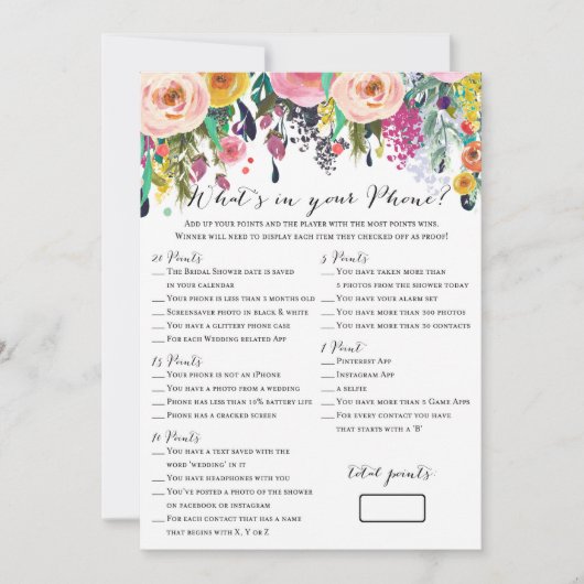 2 Games Flower Garden Vrijgezellenfeest Game 5x7 Kaart (Voorkant)