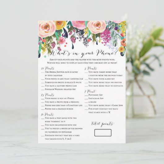 2 Games Flower Garden Vrijgezellenfeest Game 5x7 Kaart (Staand voorkant)