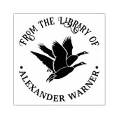 2 ganzen in vlucht bibliotheek boeknaam rubberstempel (Afrduk)